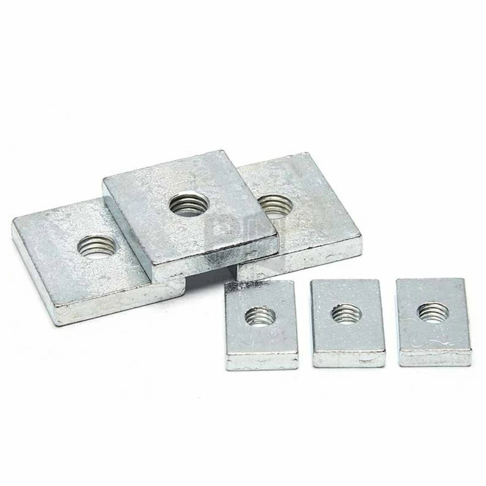 M3 M4 M5 M6 M8 Zinc-Plated Iron Steel Thin Rectangular Nuts Slider Block Square Nut for Aluminum Profile Accessory Hardware