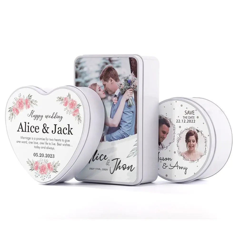 Wholesale 2026 Valentines Day Gift Storage Box Blanks White Rectangle Round Love Heart Shape Metal Sublimation Tin Box