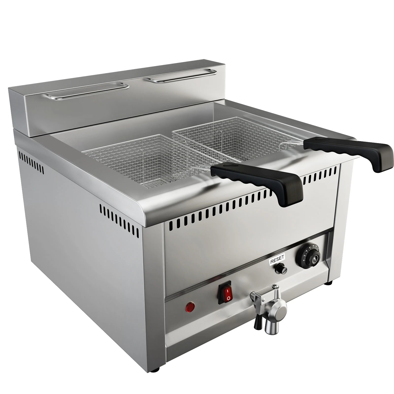 2025 Hot Sale 2 Baskets Big Capacity and Top Quality Stainless Steel Grade Commercial Deep Fryers Machine for Fast Food