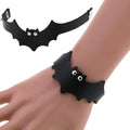 Unisex Fashion Handmade Wide PU Leather Punk Bangle Bat Bracelets