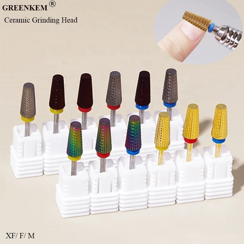 OEM 5 in 1 Steel Nail Drill Bit Nail Polishing Cuticle Drill Bit XF F M Manicure Pedicure Nail Dril Bit Tool