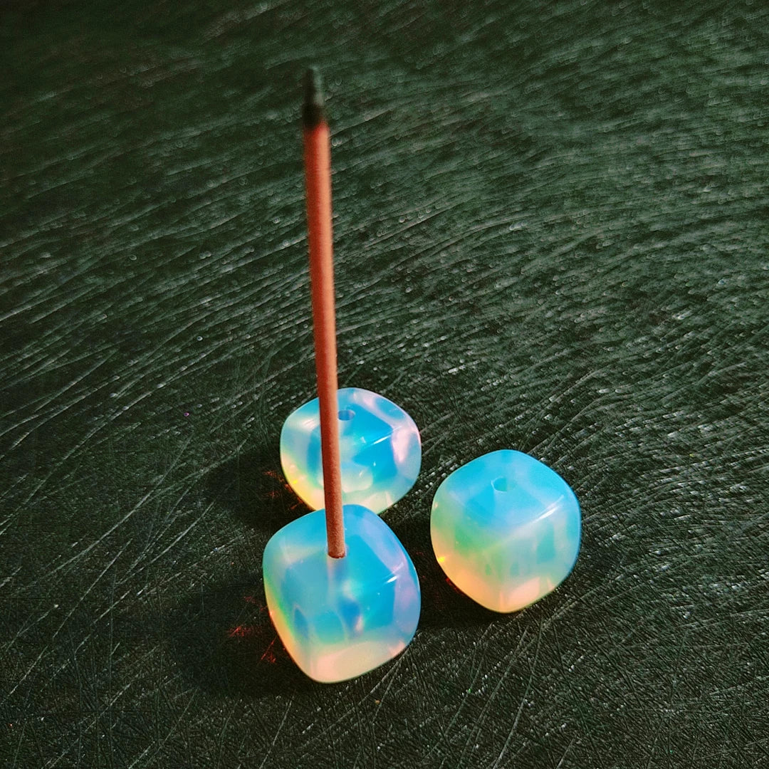 2026 Crafts Good Sale Polishing Cube Opalite Incense Holder for Gifts and Decoration