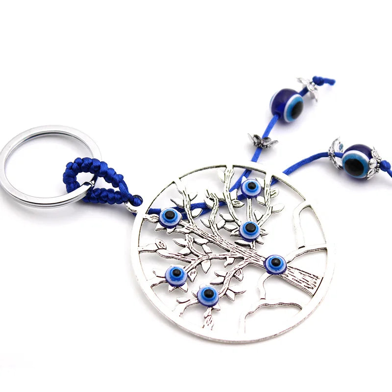 Turkish Blue Eye Jewelry Evil Eye Tree of Life Tree of Wisdom Keychain Pendant