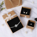 Professional Kraft Paper Cardboard Packaging Trendy Jewelry Gift Case Customized Logo Ring Box With Ribbon Bow