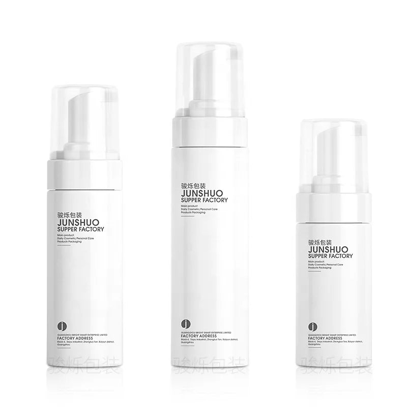 100ml Cylindrical Rotary Pump PET Makeup Remover Cleansing Mousse Bottle Press Fine Facial Cleanser Foaming Foam Bottle