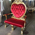 Heart-Shaped 2 Seats Decorated With Crystal Button Banquet King Throne Wedding Chair
