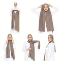 CCY Muslim Islamic Jersey Long Hijab Instant Cotton Scarf Elastic Turban Large Shawl Head Wraps Musulman Women Headscarve