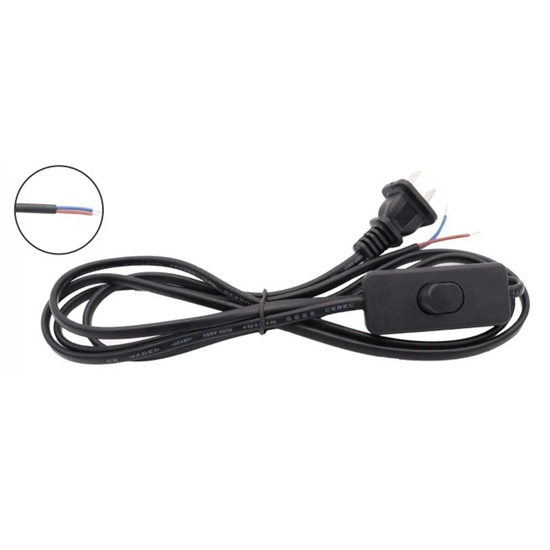 1m Power Cable 3 Prong USA AC Power Cord for Computer Laptop With PVC Jacket and US Plug Standard