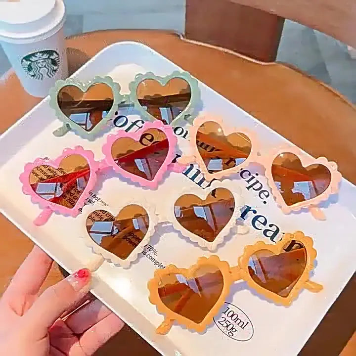 New Trendy Heart-Shaped Children'S Sunglasses Uv Protection Cartoon Cute Sunglasses