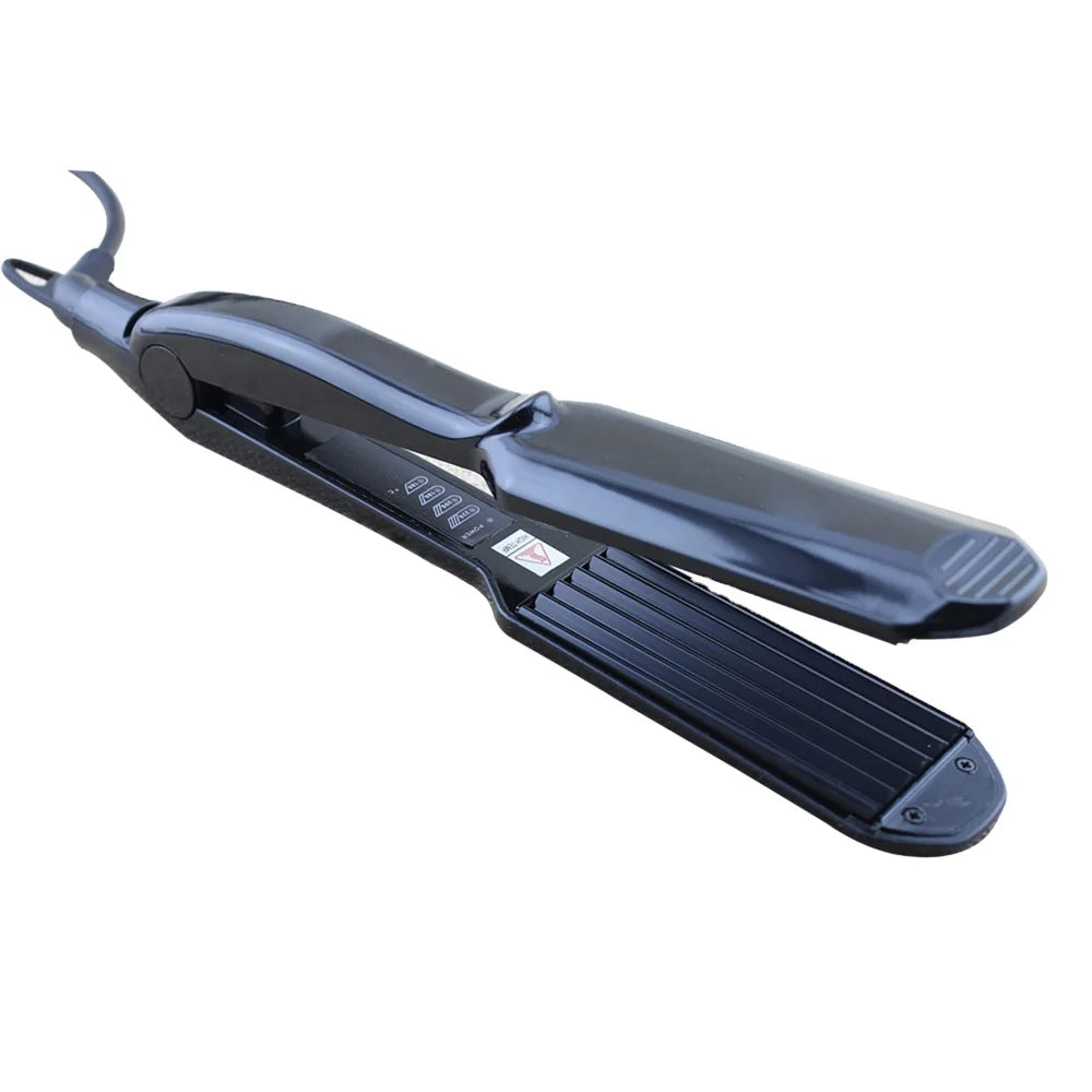 Portable Electric LED Ceramic Fluffy Hair Crimper Curling Iron PTC Heater Corrugated Curler Barber Shop Tools
