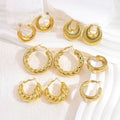 Hot Selling 18K Gold Plated Stainless Steel Hollow Huggie Earrings C Shaped Chunky Thick Gold Croissant Hoop Earrings for Women