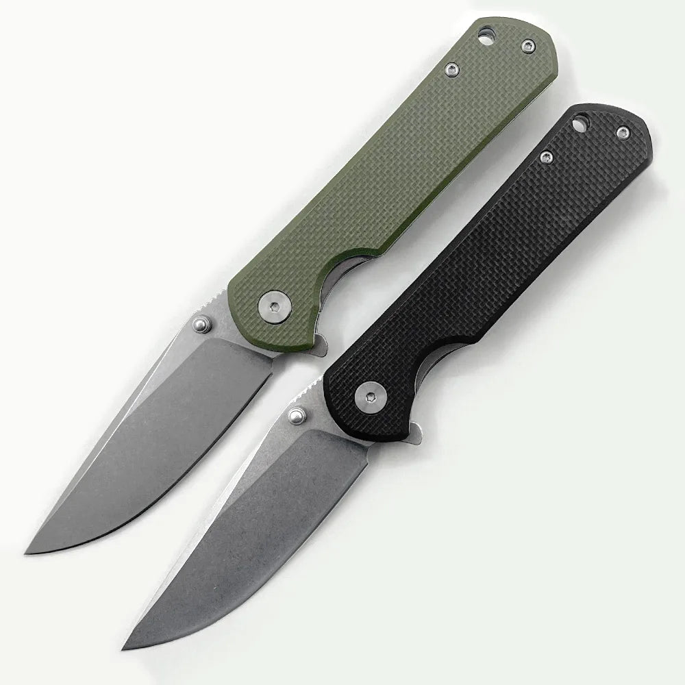 Portable 5CR15 Stainless Steel EDC Pocket Knife G10 Handle Easy Carrying Folding Knife for Outdoor Survival Camping OEM
