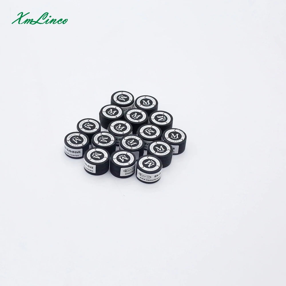 High Quality Leather 8-Layer Kamui Black Clear Pool Cue Tip 14mm Diameter Customizable Color