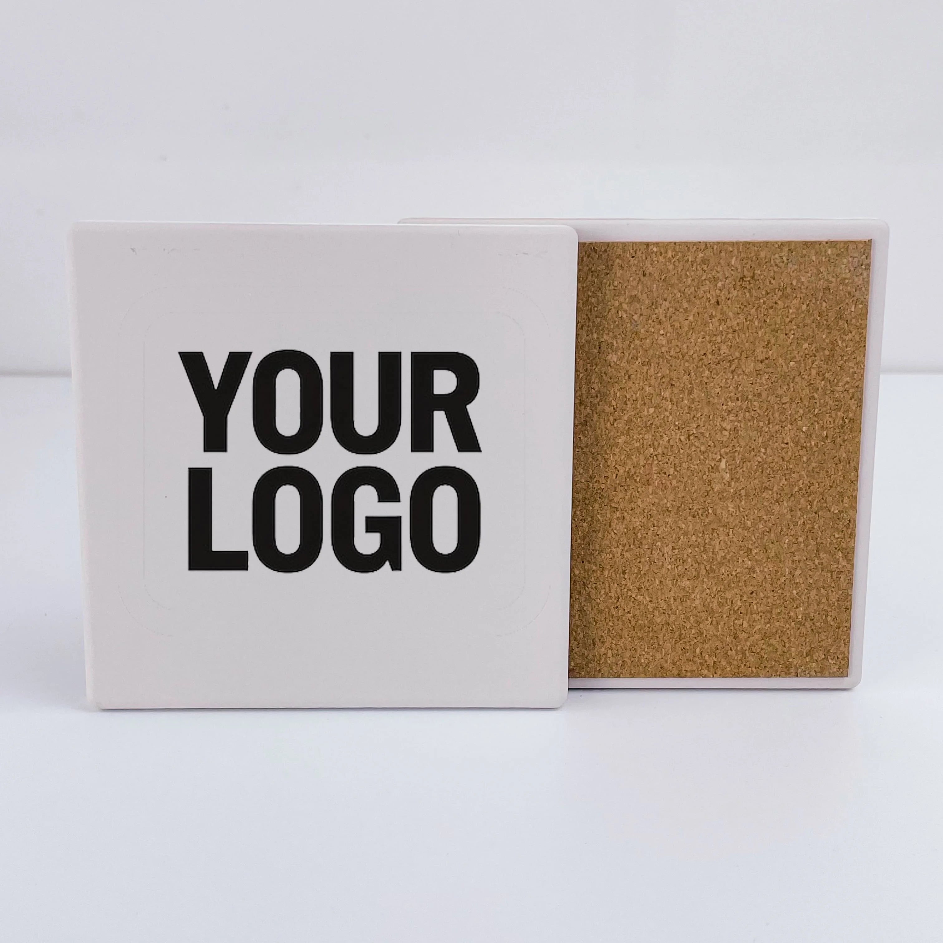 Square 10*10CM Excellent Custom Ceramic Coasters Cork Base Drying Matte Mats Ceramic Coasters for Decor Souvenir Gifts
