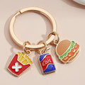 Enamel Cartoon Bread Baguette Cake French Fries Cola Sprite Cheese Sandwich Pizza Ice Donut Hamburger Hot Dog Coffee Key Chain