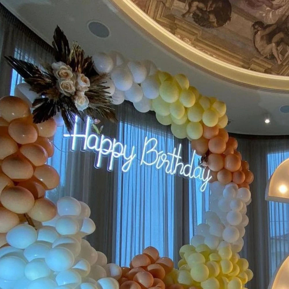 Winbo Happy Birthday Neon Sign Free Design Custom Own Logo for Event Party Home Wedding Bedroom