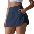 Solid Quick Dry High Waist Tennis Skirt With Pocket Two Piece Set for Women Tennis Skirt