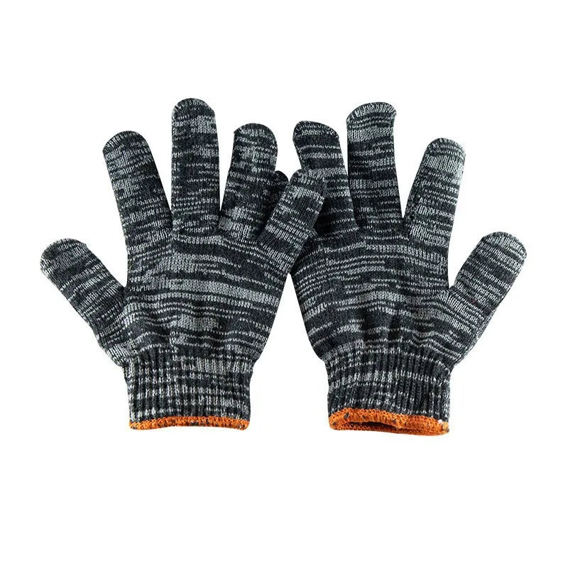 Factory Wholesale Silk Dark Cotton Gloves Breathable Wear-resistant Knitted Gloves Site Work Safety Gloves