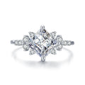 Stylish Classic Rhombus Diamond Rings Wholesale 925 Sterling Silver Cubic Zirconia Wedding Ring for Women