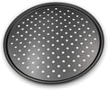 Nonstick Stainless Steel 14-Inch Foldable Pizza Pan with Perforated Crispy Pizza Tray and Pizza Stones