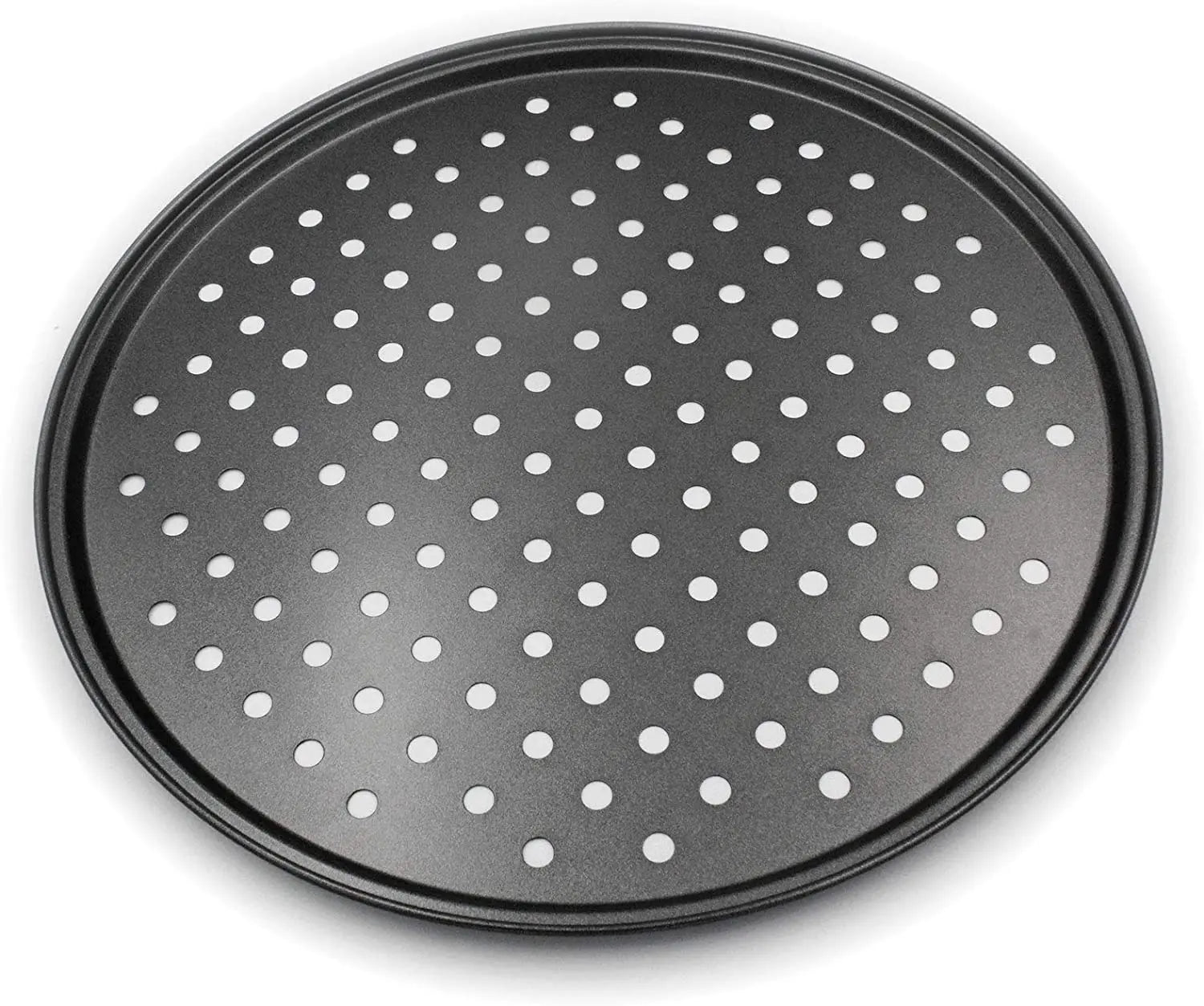 Nonstick Stainless Steel 14-Inch Foldable Pizza Pan with Perforated Crispy Pizza Tray and Pizza Stones