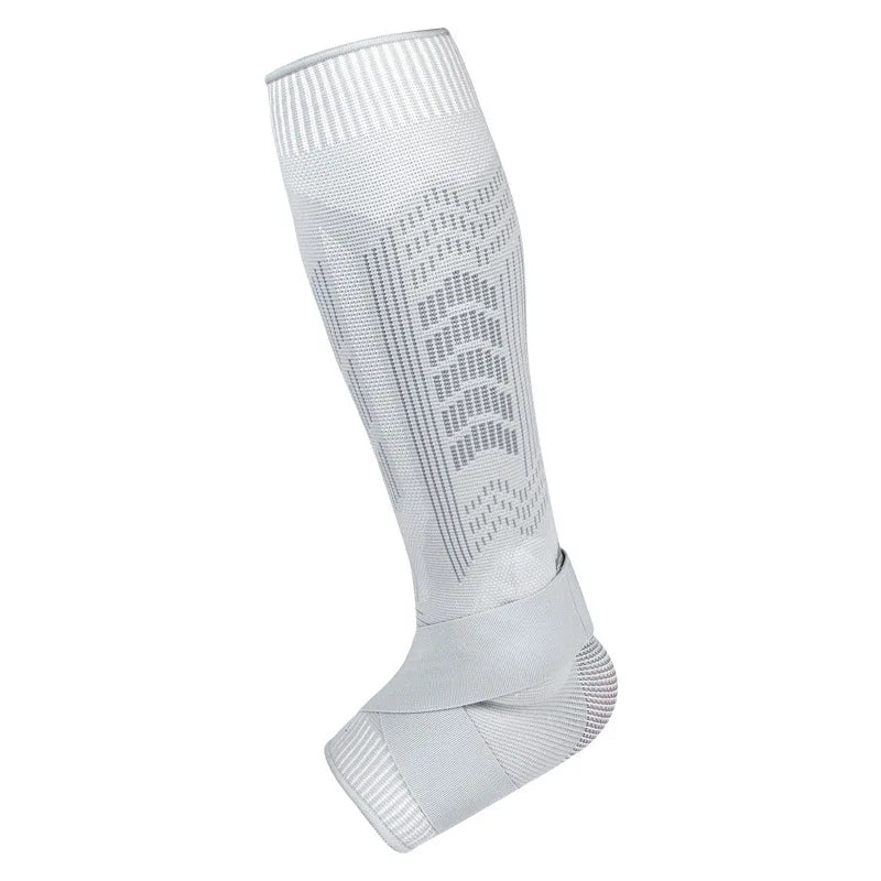 Customized 20-30mmHg Elastic Adjustable Calf Brace Knitted Long Compression Ankle Leg Sleeve for Fitness Safety