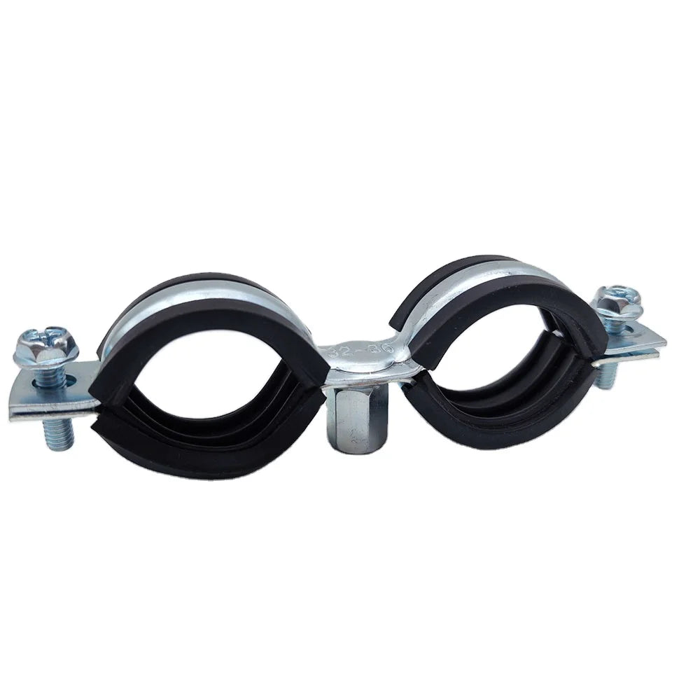 Zinc Plated Carbon Steel EPDM Rubber Lined Pipe Clamp Vibration Dampening Pipe Hanger for Industrial Water Pipe Project MegaBDM