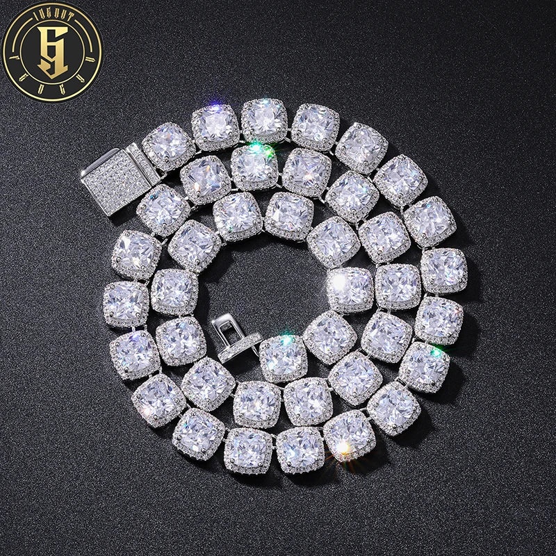 Bling Luxury 11mm Iced Out Diamond Choker Tennis Necklace 18k Gold Plated Hip Hop Jewelry Clustered CZ Tennis Chain