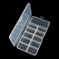 Professional Solid Manicure Nail Tips Storage Box Small Size 100 Pcs 11 Grids Clear Plastic Container