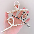 Fashion Big Size Shark Claw Clips Graceful Pearl Hair Claw for Women