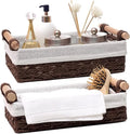 Rectangle Storage Box Paper Rope Storage Basket Wicker Basket for Gift Basket With Handles