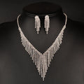 New Fashion Tassel Crystal Boho Wedding Jewelry Set Women