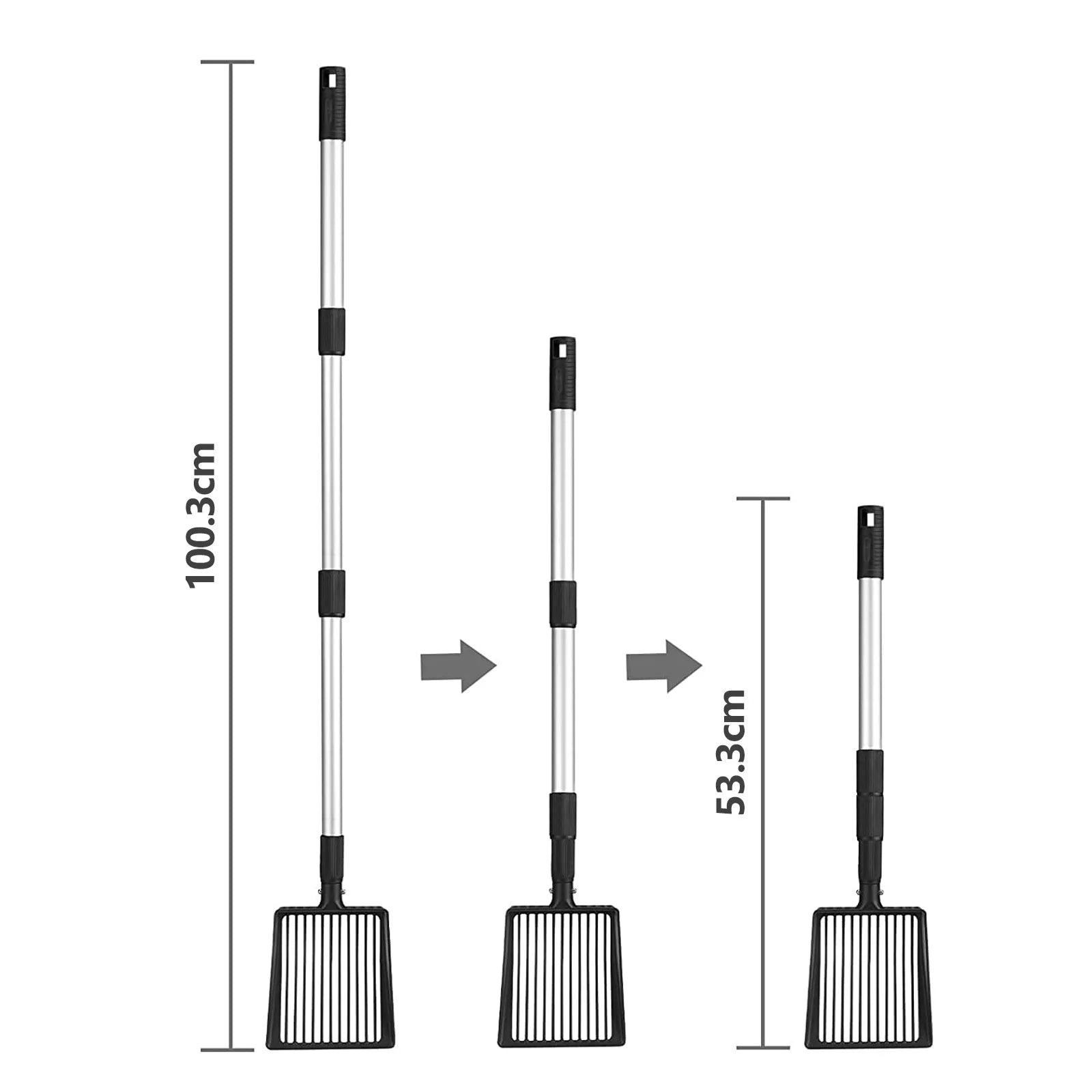 New Arrival Pet Waste Disposal Multifunction Durable Easy Clean  Corrosion Resistance Long Handle Metal Cat Litter Shovel Scoop