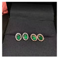 Luxury Designer Inspired Emerald Earrings Handmade Sterling Silver Wedding Fashion for Women Gold Plated Party Gift