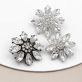 RB007 Flower Shape Shank Style Metal Button Embellished With Crystal Pearl Rhinestones for Clothing Design