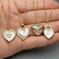 Wholesale Exquisite Crystal Zircon Sea Shell Heart Pendant Necklace for Women