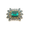 Detachable Gold Metal Green Diamante Rhinestone Shoe Clip Bridal Shoe Accessories Women Decorated Shoes Buckles