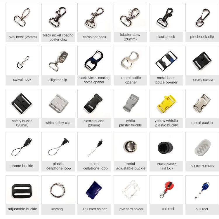 Metal Buckle Clip Key Ring Polyester Lanyard Accessories Factory Direct Supply