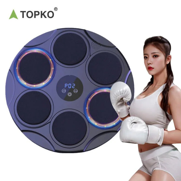 TOPKO Interactive Punching Trainer with Boxing Gloves Large Size Wall Mounted Electronic Boxing Target Music Boxing Machine