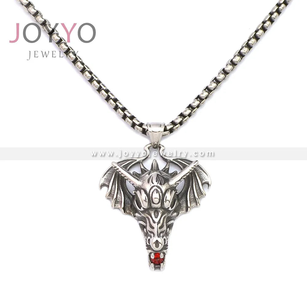 Wholesale Foreign Trade Jewelry Personality Retro Dragon Pendant Men's Stainless Steel Pendant