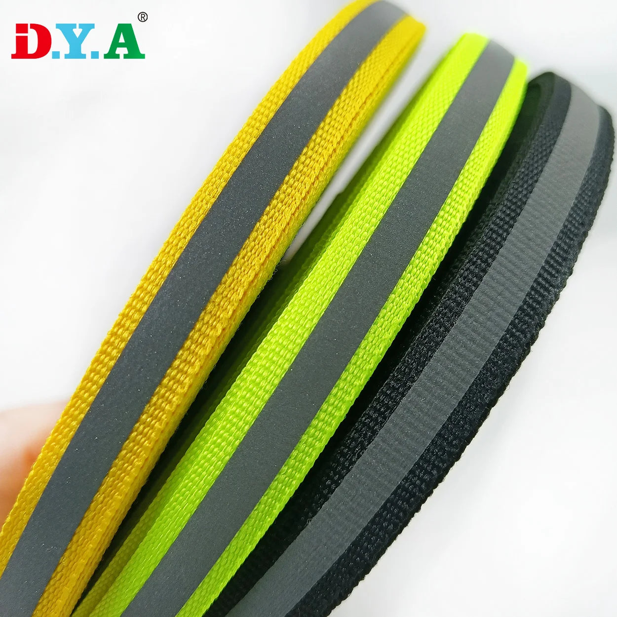 Stock Colorful Strap 1CM Width Polyester Reflective Webbing for Warning Safety Clothing Shoes Accessories