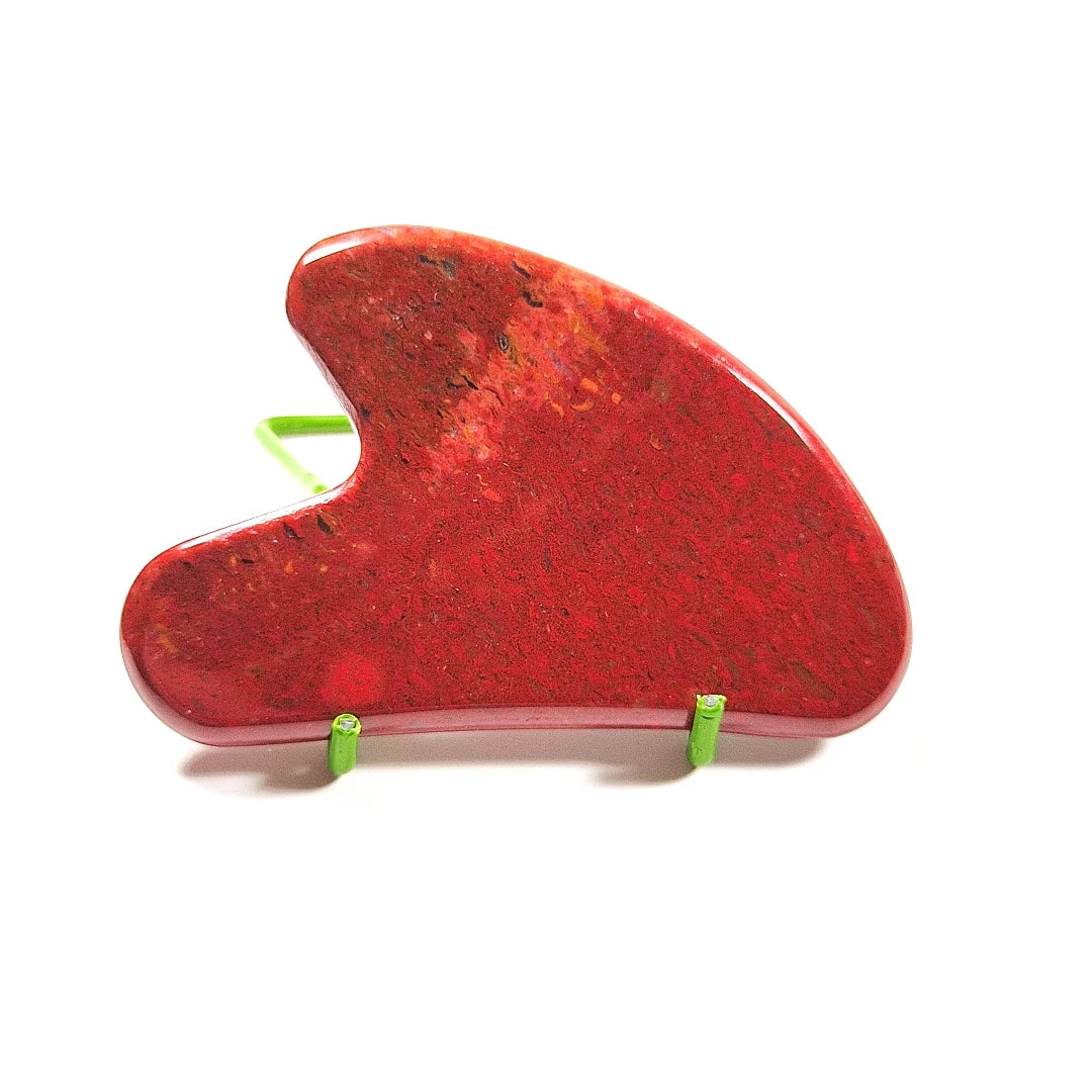 HY Hot sale natural mookaite jasper heart beauty gua sha scraping massage tools