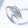 CAOSHI Custom New Fashion Jewelry Rings for Luxury Leaf Shaped Full Cubic Zirconia Silver Plated Opening Finger Rings for Women
