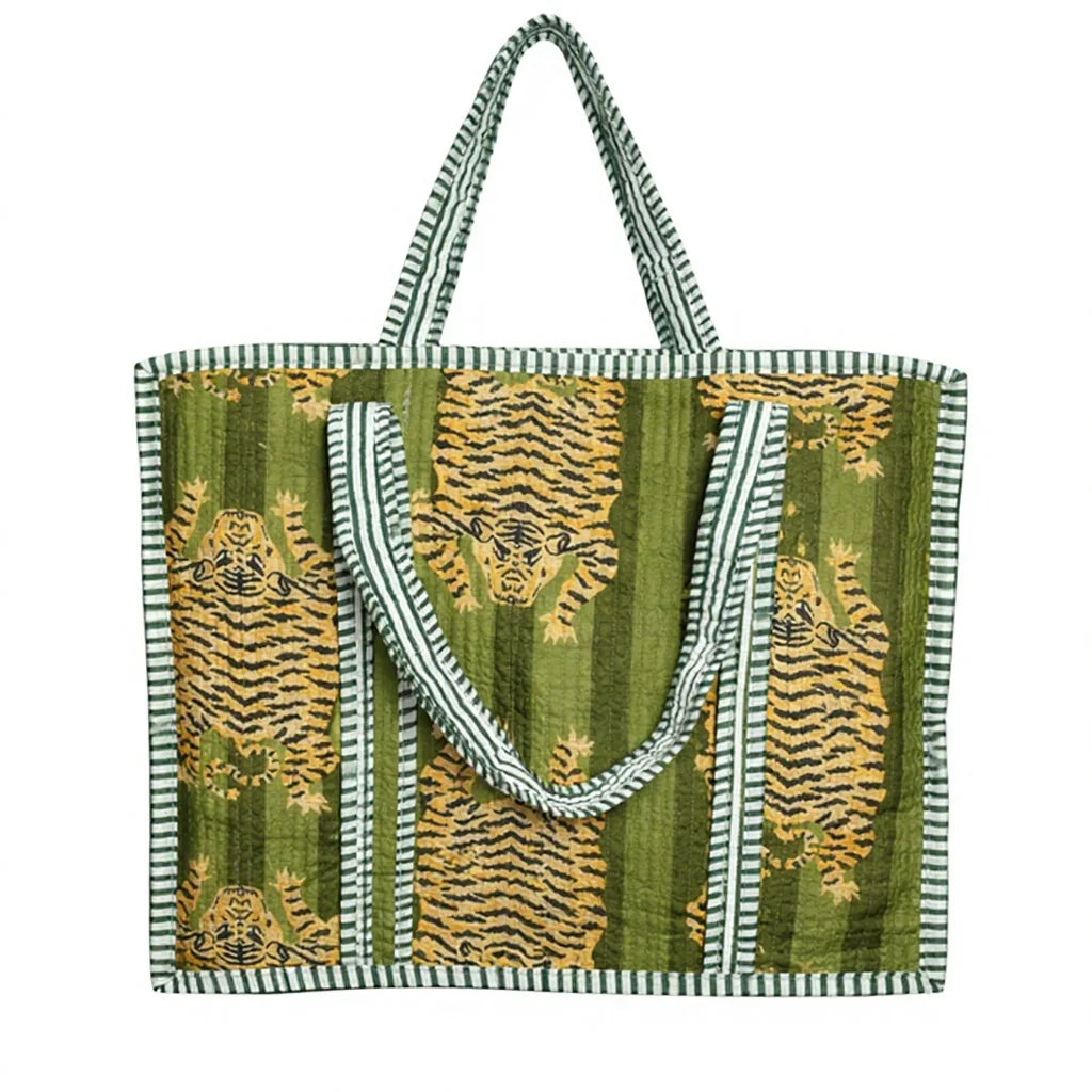 Custom Made Handmade Quilted Kantha Tote Bags Solid Color Canvas High Quality Latest Fashion Travel Open Custom Logo Women