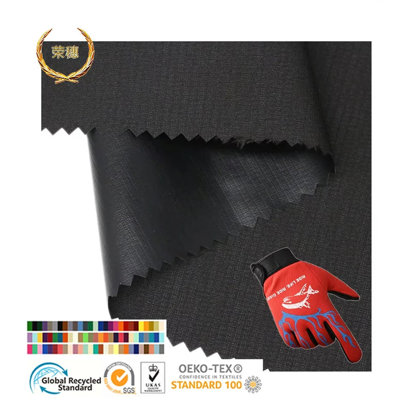 Wholesale Factory Direct Sale Invisible Lattice Woven Fabric Black Waterproof Membrane Pul Functional Sportswear Fabric