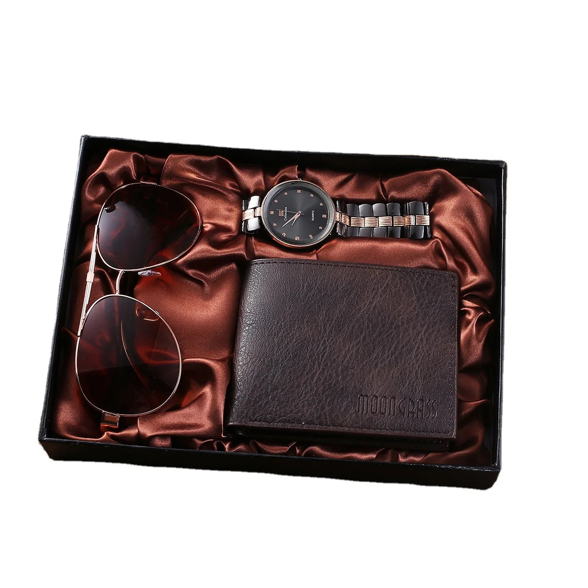 2025 New Men's Business Gift Set Watch + Wallet + Sunglasses for Corporate Christmas New Year Gift Set