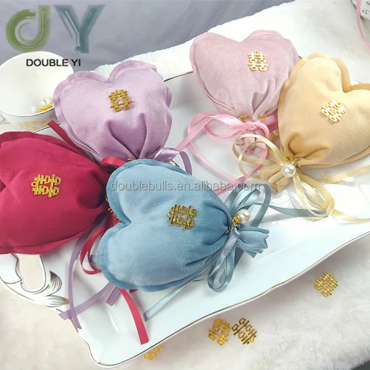 Jewelry Drawstring Bags Velvet Candy Gift Bag for Christmas Thanksgiving Weddings