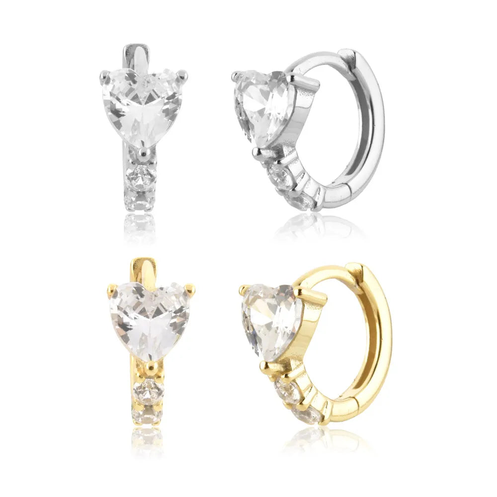 FUAMAY Wholesale White Diamond Sterling Silver Bohemian Style Silver Plated Clip on Earrings