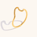 Dingran Simple Classic Jewelry Gold Plated Sea Wave Rings Stainless Steel Jewelry Thin Ring for Women