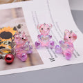 AB Color Transparent Acrylic Bear Charms Pendant Connectors Jewelry Making DIY Earrings Necklace Key Chain Charms Pendant